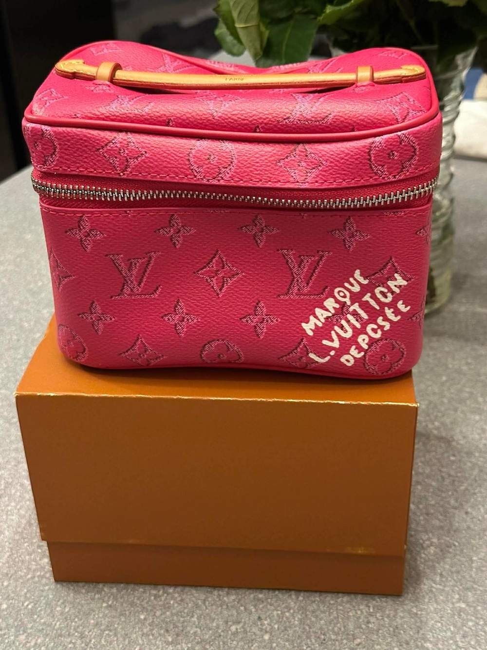 Pink Monogram Vanity Case